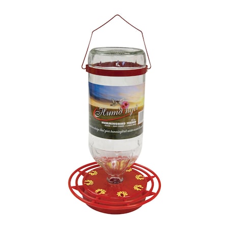 Humdinger Humdinger Hummingbird 32 oz Glass Bottle Nectar Feeder 8 ports 105